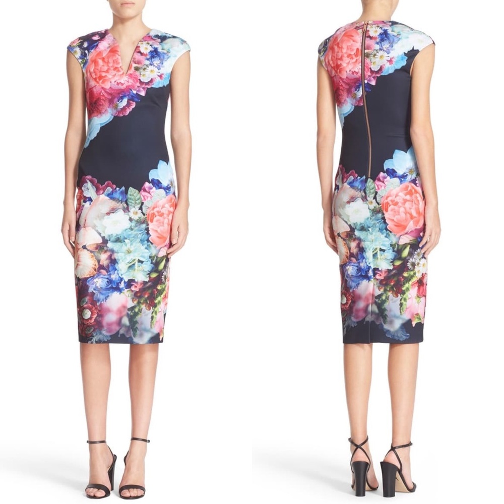 Ted Baker Brynee Floral Neoprene Sheath Dress